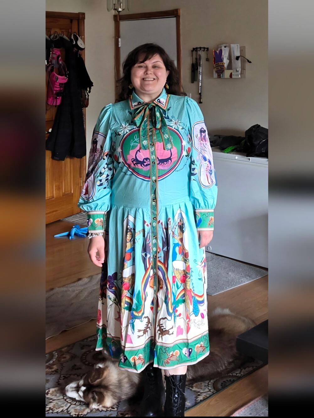 ALEMAIS Multicolor Evergreen Shirt Dress - Picture 4 of 16